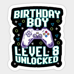 8th Birthday  Video Gamer Gaming 8 Years Old Bday Sticker